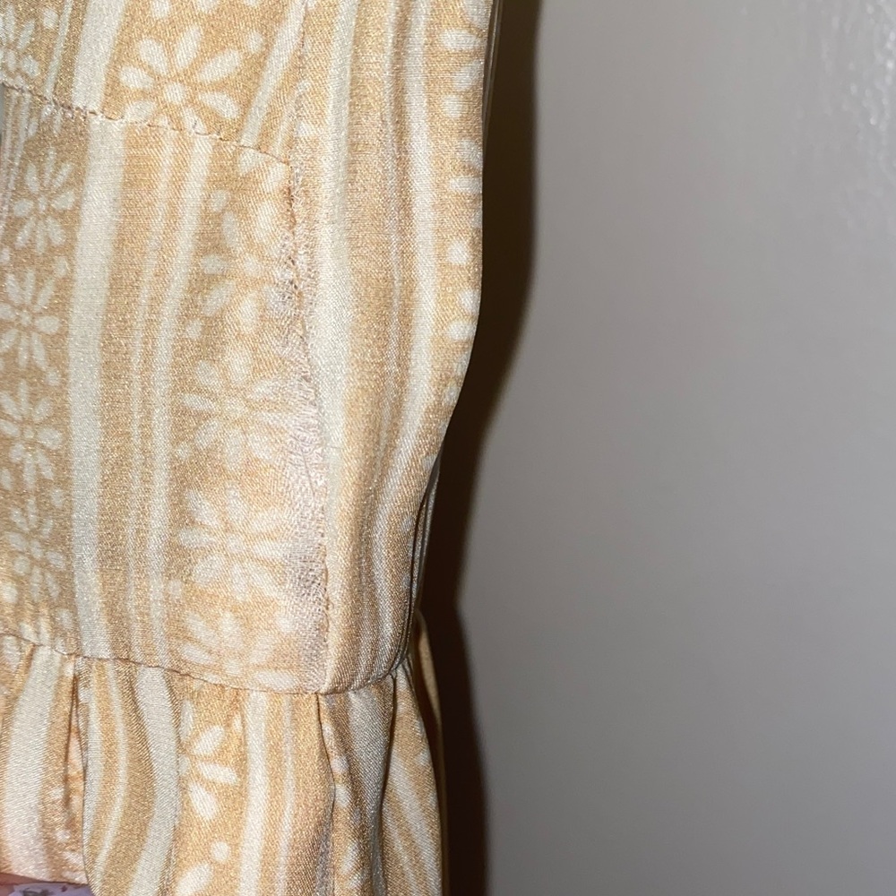 Yellow Floral Stripe Summer Dress